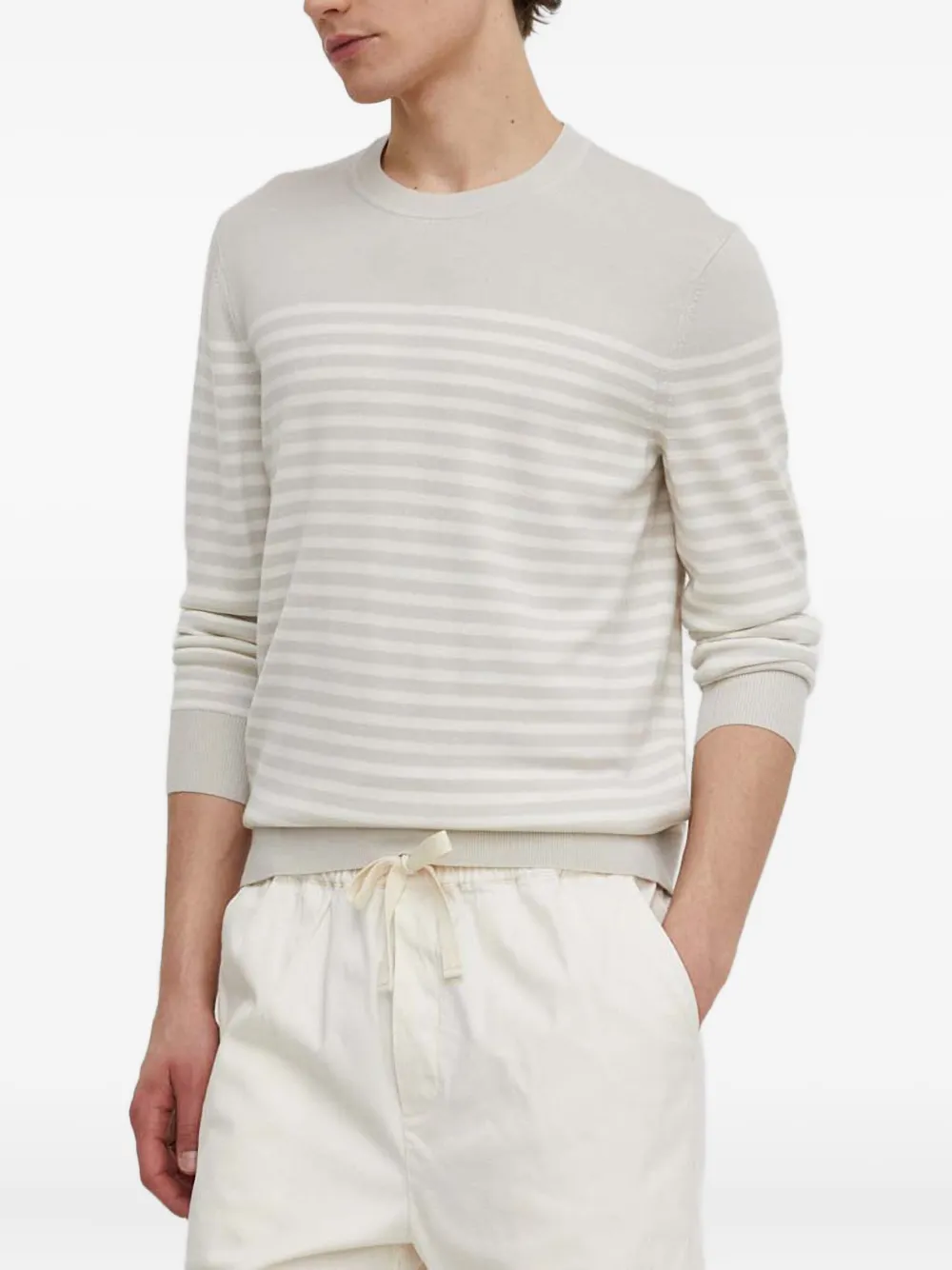 Theory striped-pattern crewneck sweater | Neutrals | Image 1