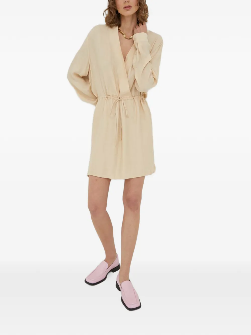 HERSKIND Mini-jurk met trekkoord Beige