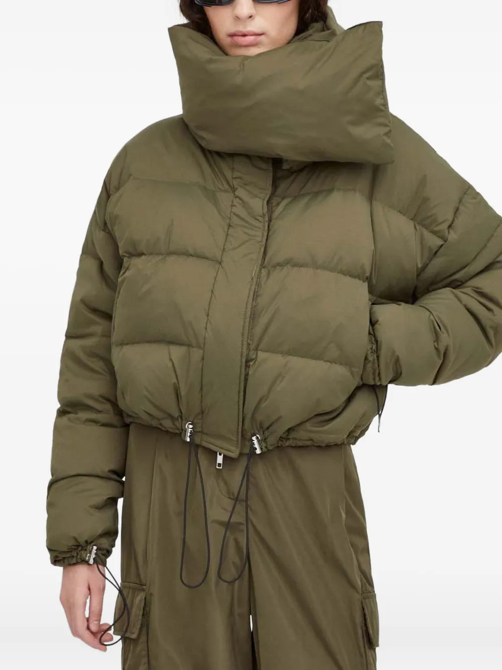 HERSKIND funnel-neck drawstring jacket | Green | Image 1