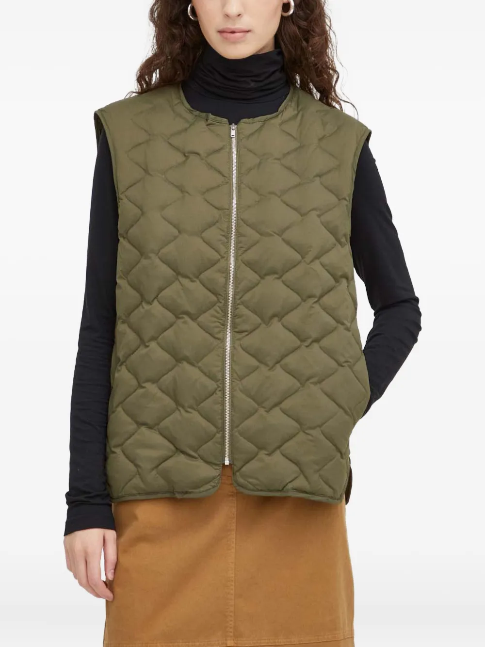 Herskind Quilted Zip-fastening Gilet In Green