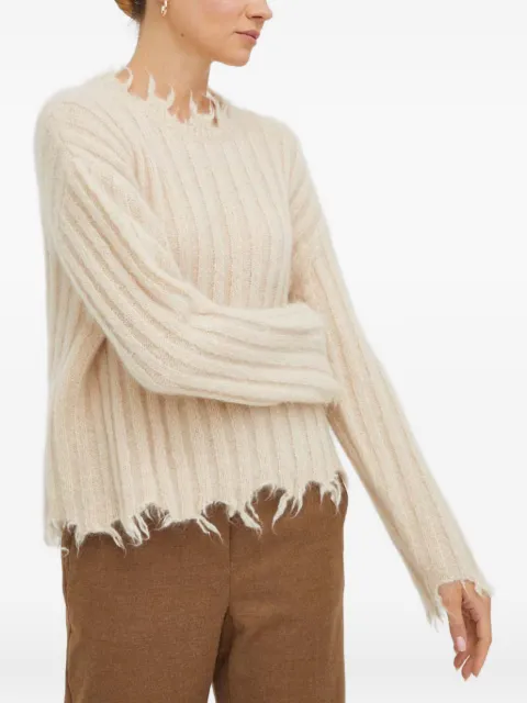 HERSKIND ribbed-frayed sweater