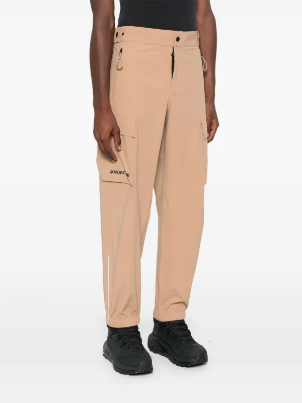Moncler Grenoble logo-lettering Tapered Trousers | Neutrals