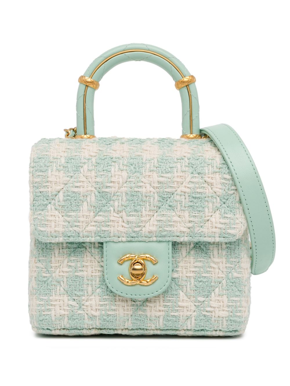 CHANEL 2021-2023 Quilted Tweed Crush satchel bag Women