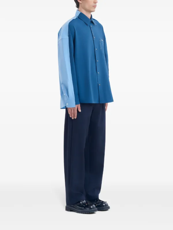 Marni デコラティブステッチ シャツ | ブルー | FARFETCH JP