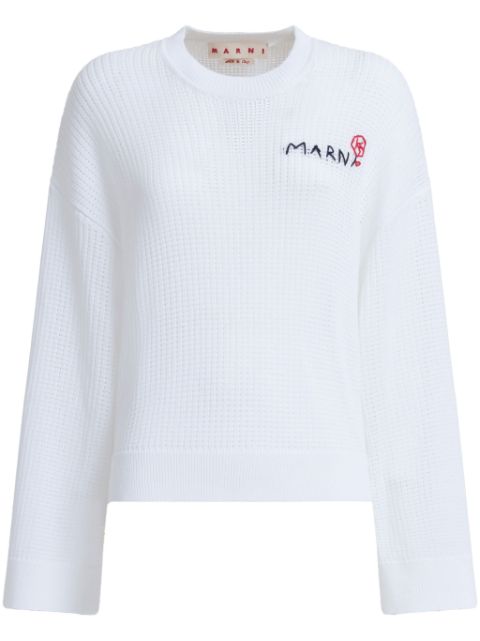 Marni crochet-knit cotton jumper Women