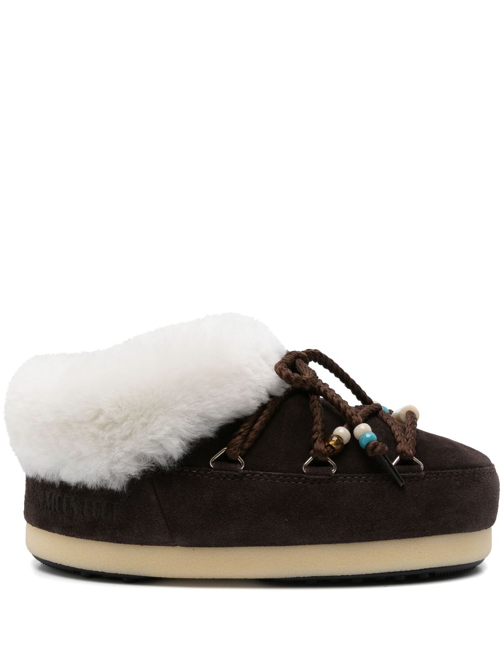 Moon Boot MB EVX MULE SUEDE BEADS DARK BROWN NATURAL