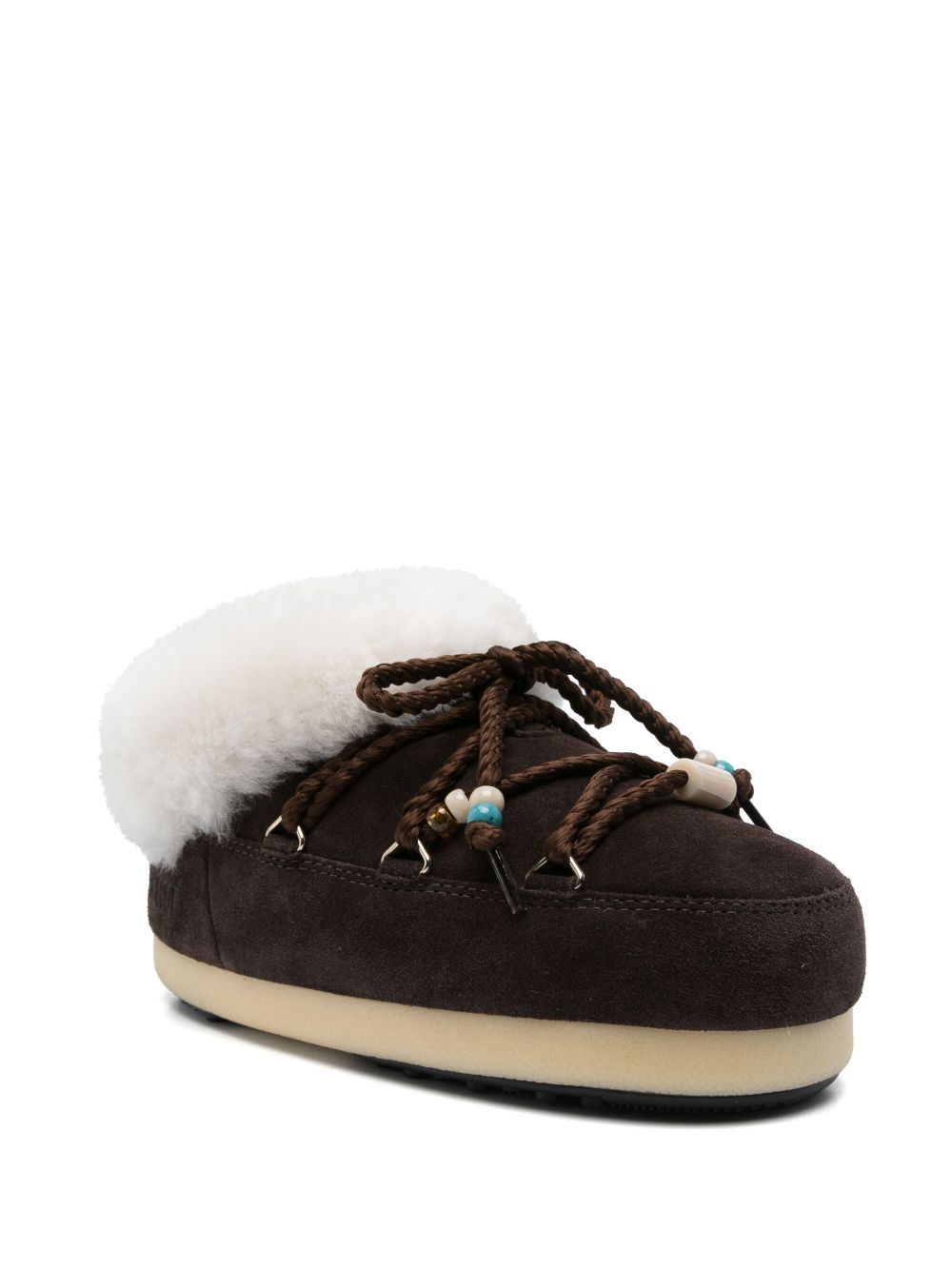 Moon Boot MB EVX MULE SUEDE BEADS DARK BROWN/NATURAL