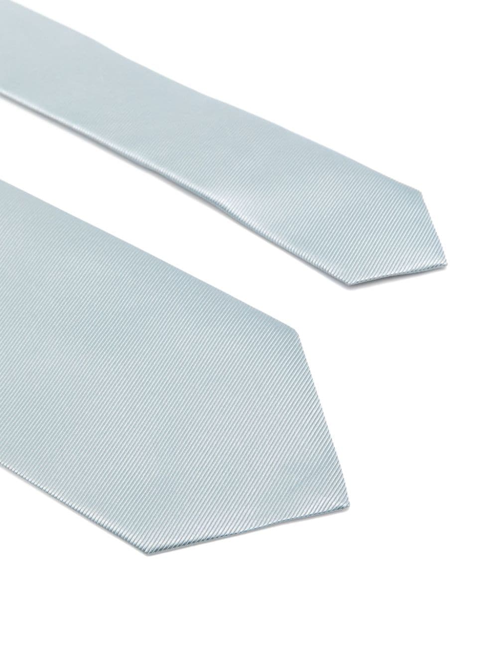 Shop Tom Ford Ribbed Tie In Blue