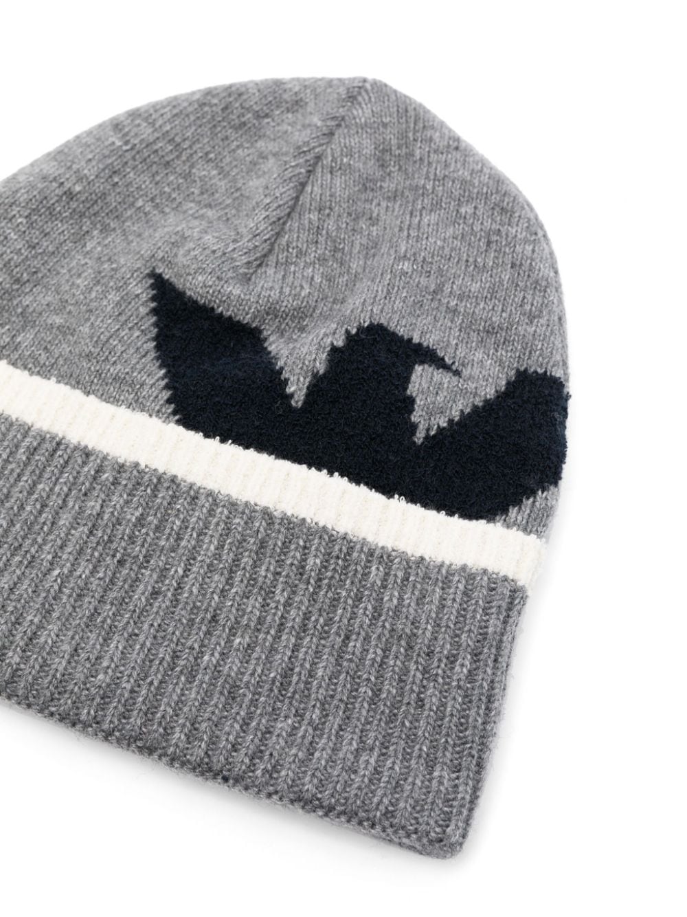 Emporio Armani Kids logo-intarsia beanie - Grijs