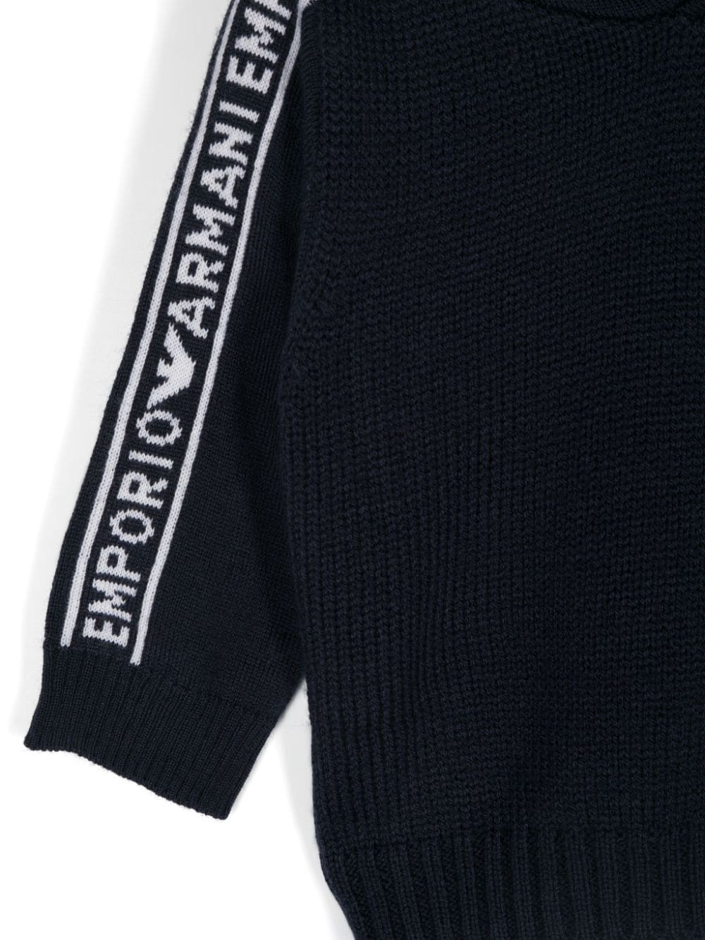 Shop Emporio Armani Logo-jacquard Hoodie In Blue