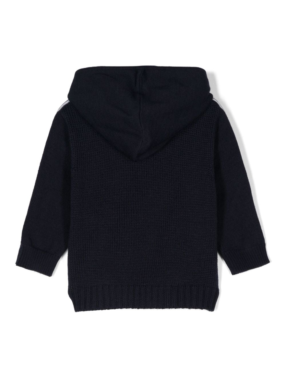 Shop Emporio Armani Logo-jacquard Hoodie In Blue