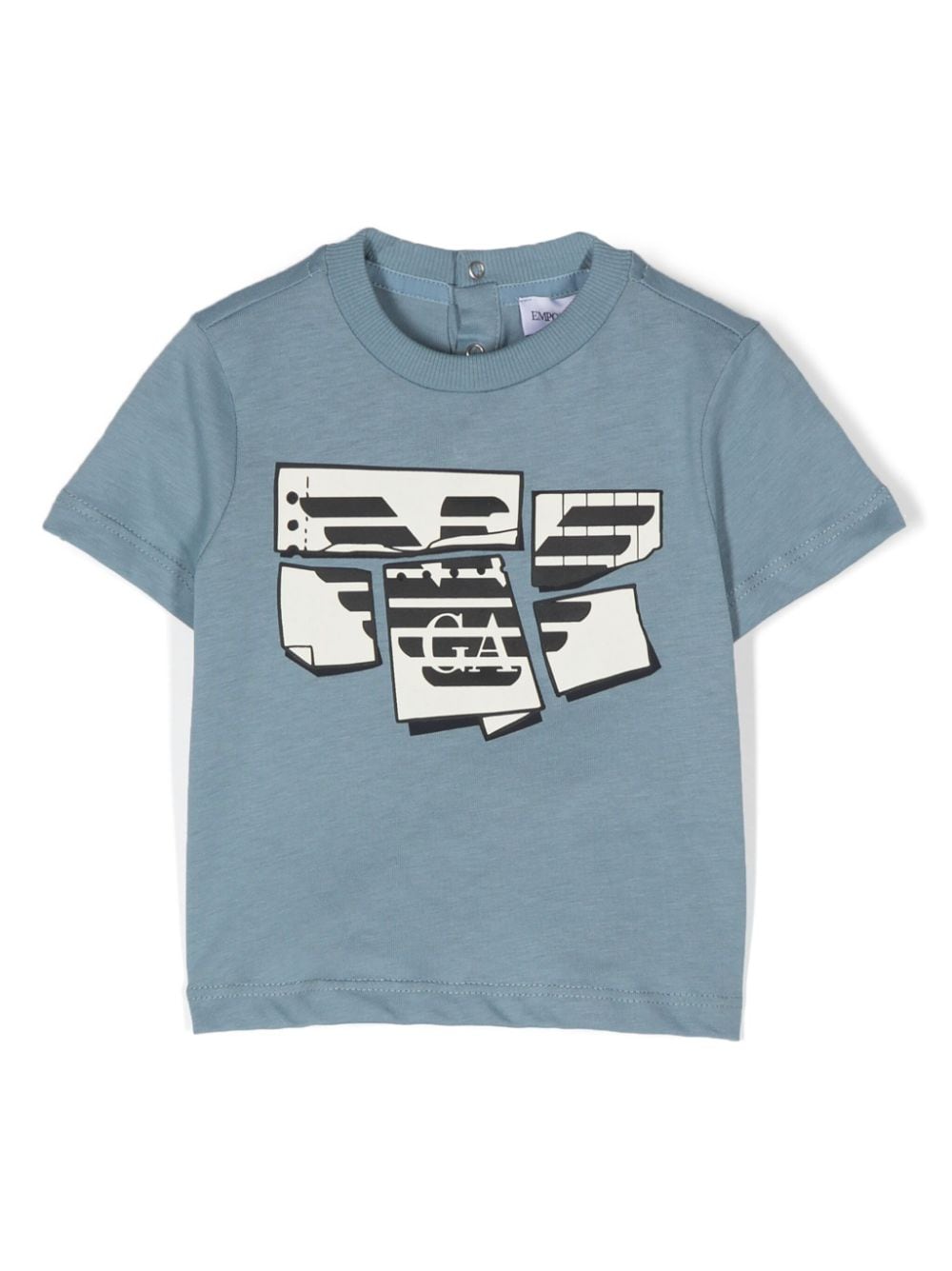 Emporio Armani Kids T-shirt en shorts met logoprint - Blauw