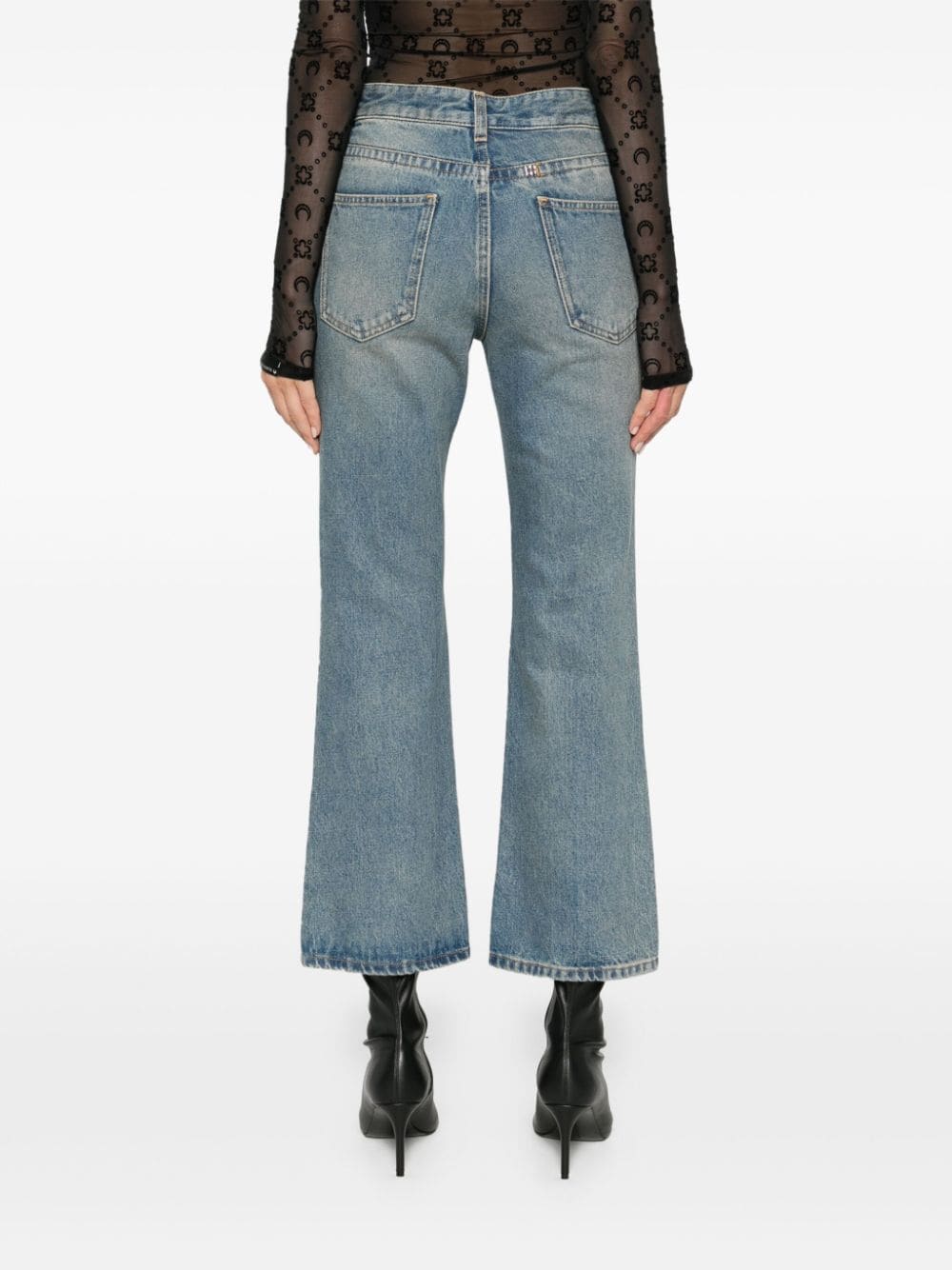 Shop Givenchy Bootcut Chain-detail Jeans In Blau