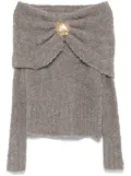 Giuseppe Di Morabito seashell-detail off-shoulder sweater - Grey