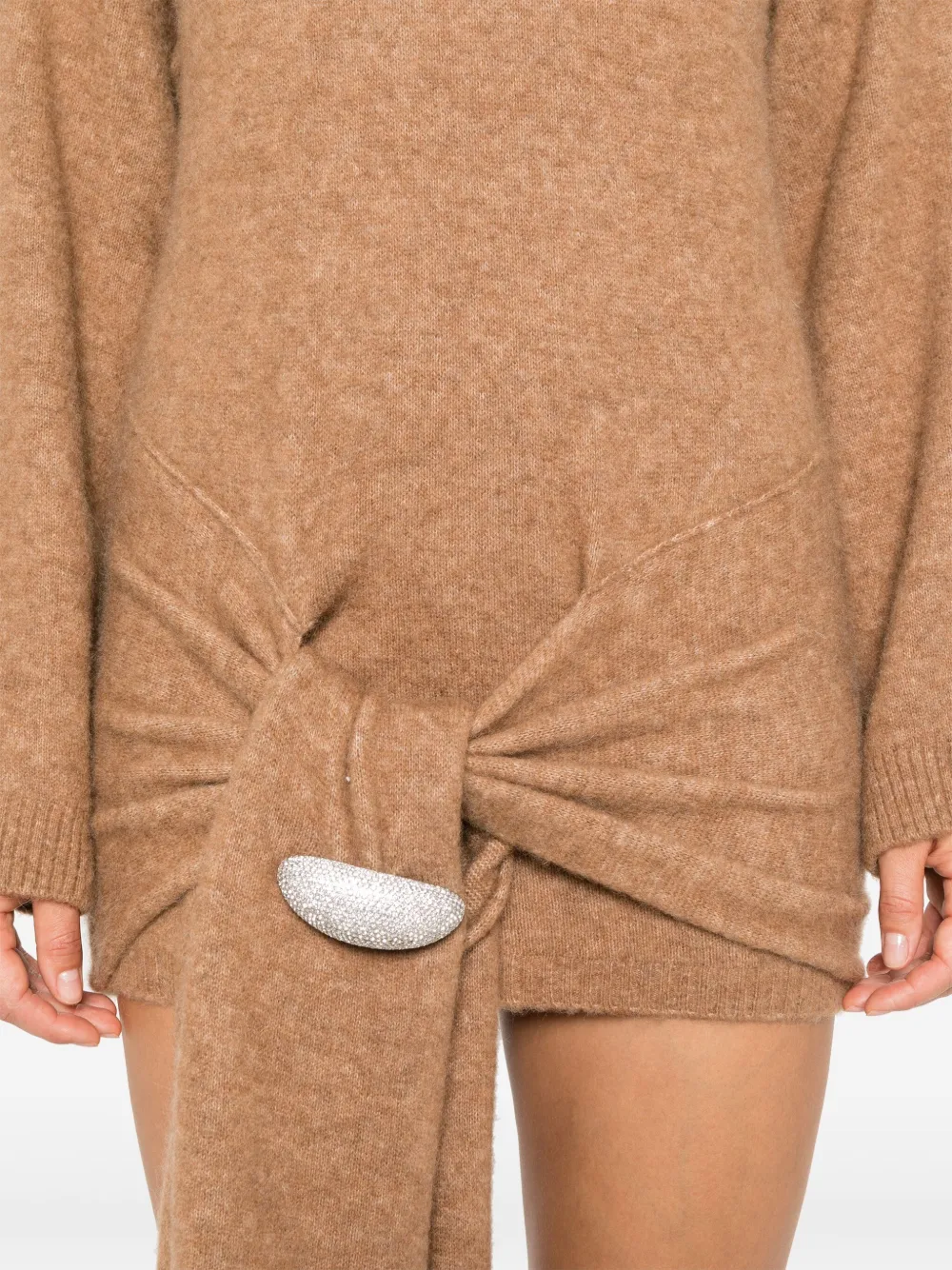 Giuseppe Di Morabito Mini-jurk met broche-detail Bruin