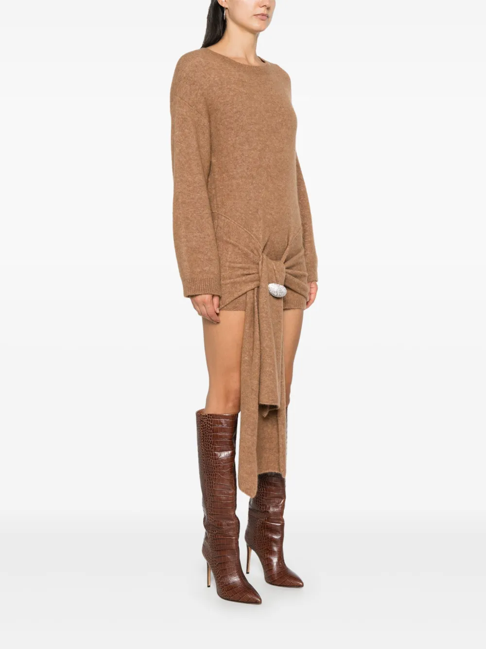 Giuseppe Di Morabito Mini-jurk met broche-detail Bruin