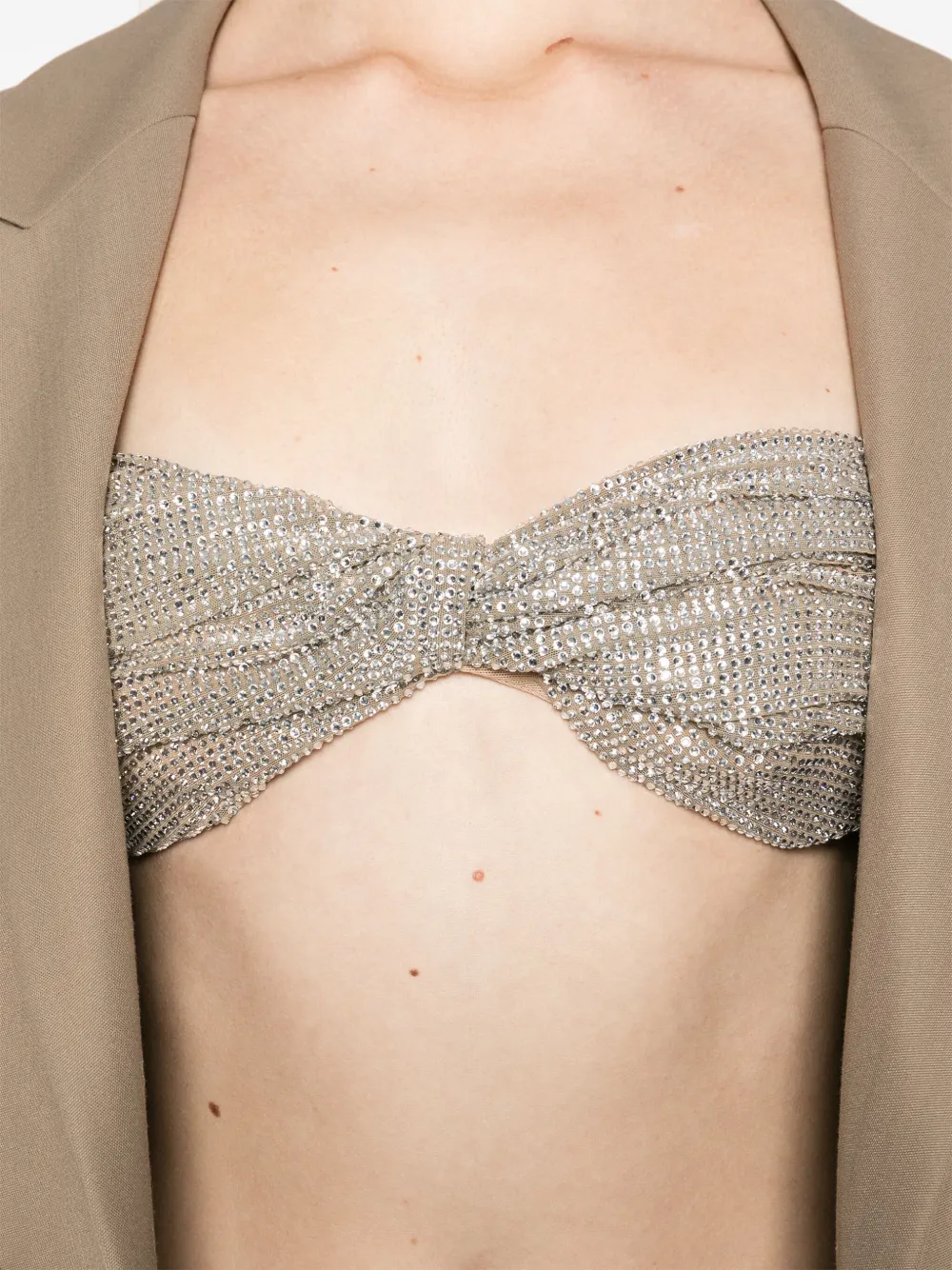 Giuseppe Di Morabito Crystal-embellished Bralette Top In Silver
