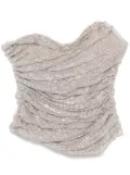 Giuseppe Di Morabito crystal-embellished asymmetric crop top - Silver