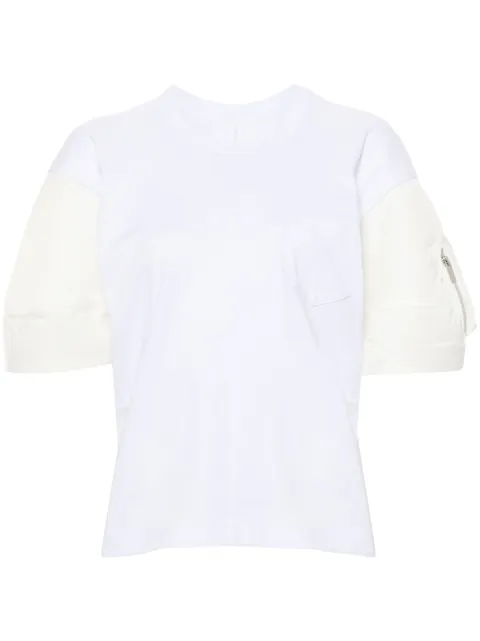 sacai playera con cuello redondo