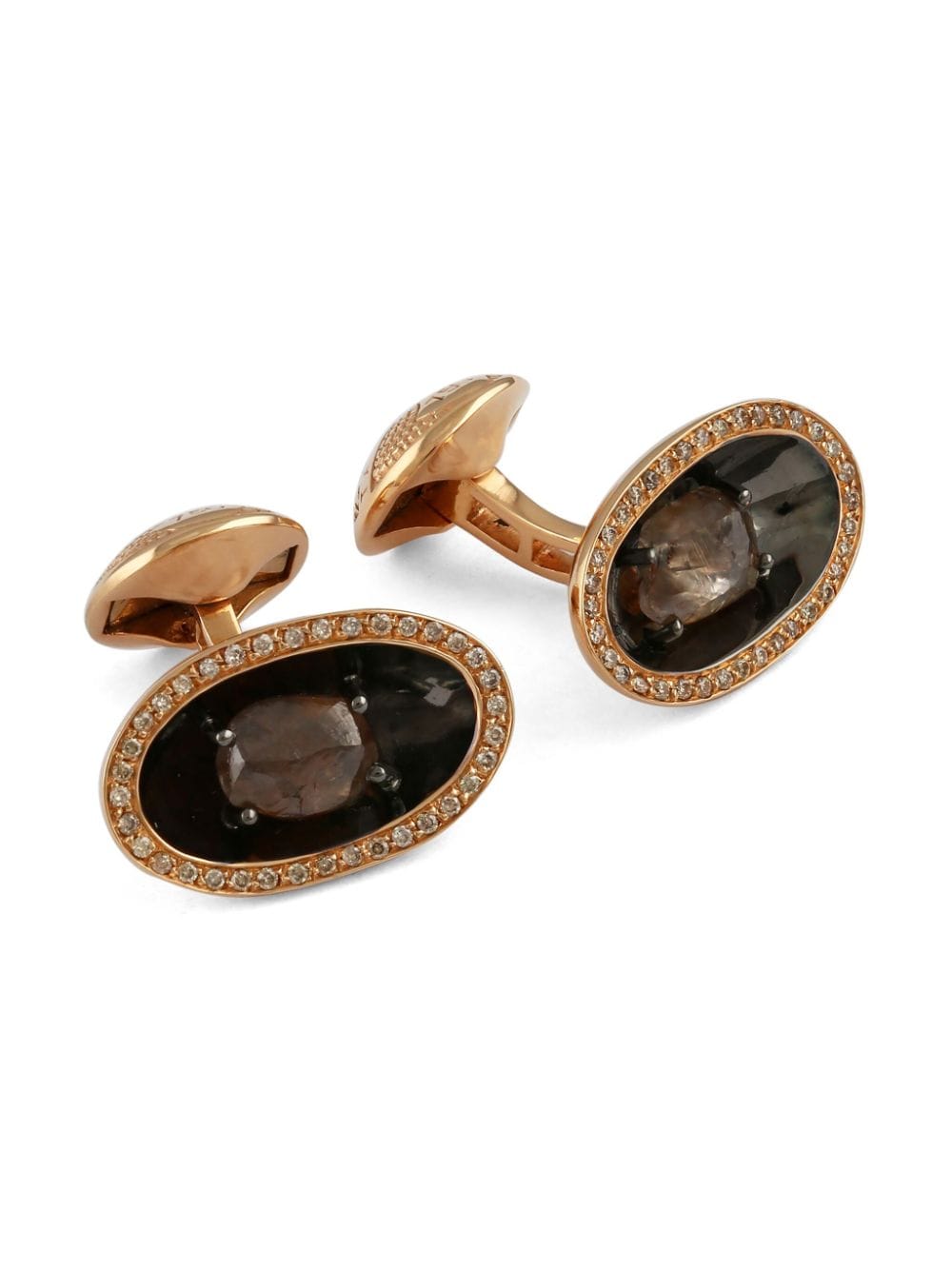 Tateossian Brown diamond cufflinks - Roze