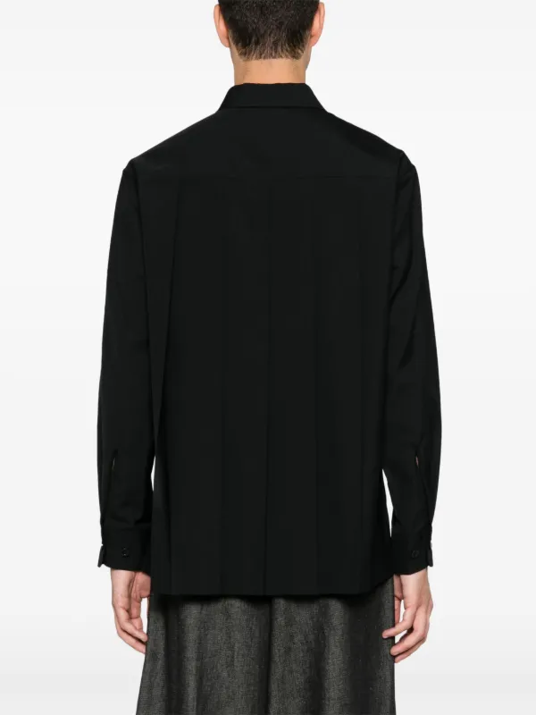 Sacai ボックスプリーツ シャツ | ブラック | FARFETCH JP