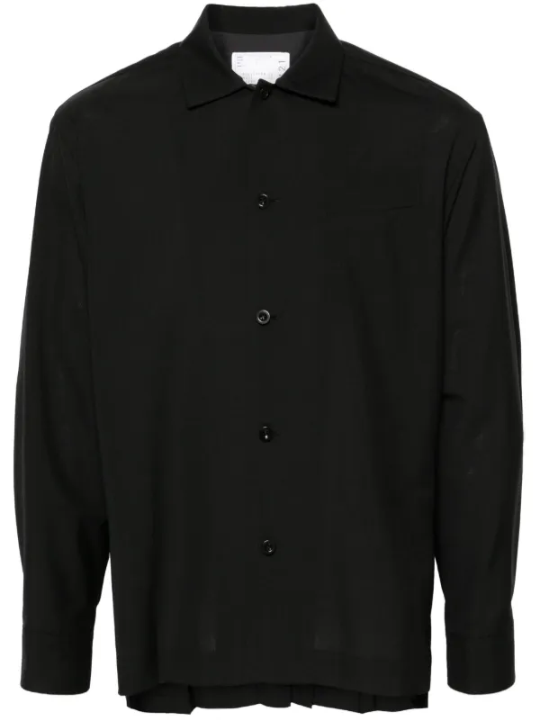 Sacai ボックスプリーツ シャツ | ブラック | FARFETCH JP