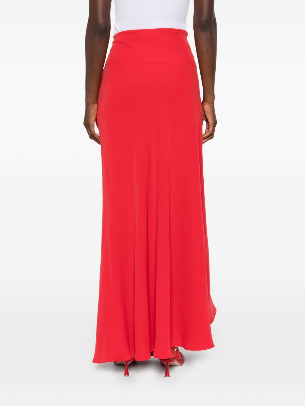 Shop P.a.r.o.s.h Poker Maxi Skirt In Red