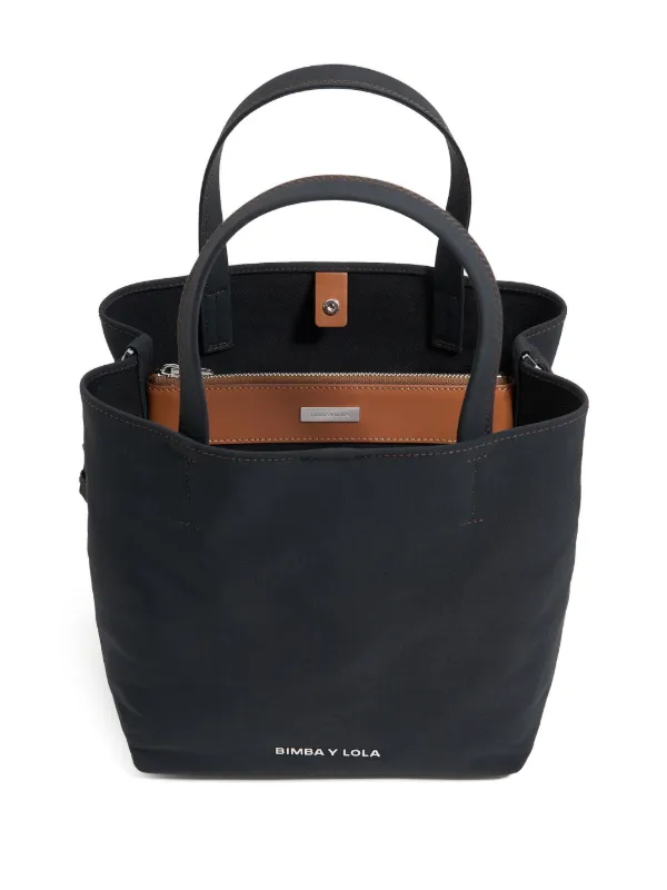 Bimba y Lola Large Gabardine Chihuahua Tote Bag | Blue