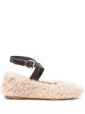 Semicouture faux-fur ballet flats - Neutrals