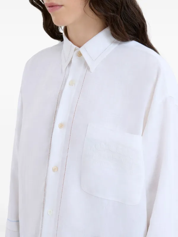 【関税送料込み】MARNI Women Tops White White organic poplin shirt with Marni Mending | Marni