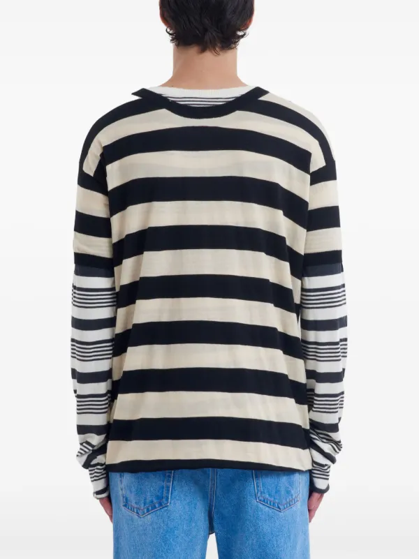 Marni Striped Layered Sweatshirt | White | FARFETCH Marni Striped Layered Sweatshirt | White | FARFETCH