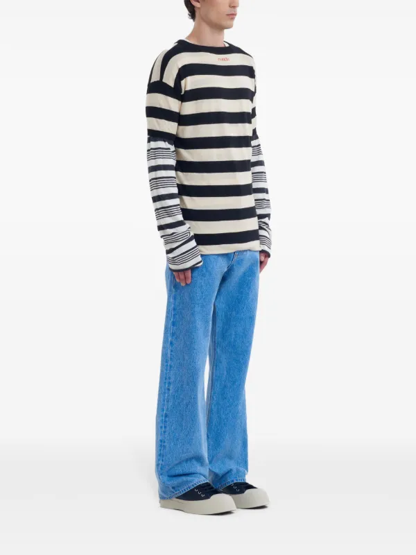 Marni Striped Layered Sweatshirt | White | FARFETCH Marni Striped Layered Sweatshirt | White | FARFETCH