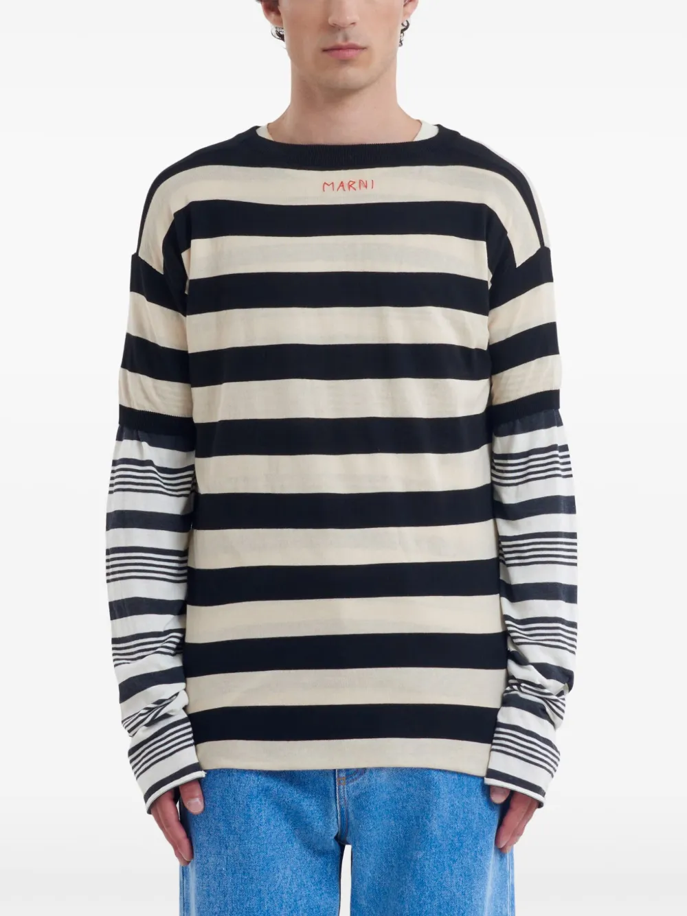 Affordable Marni striped layered sweatshirt Men