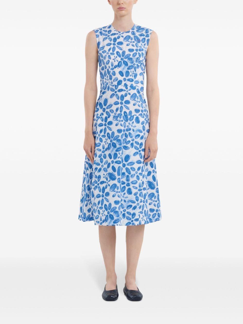 Shop Marni Blooming Dress In White