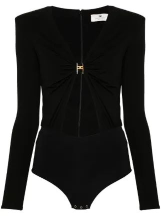 【完売必至♡】ELISABETTAFRANCHI ジャージ ボディスーツ Elisabetta Franchi ジャージー ボディスーツ | ブラック