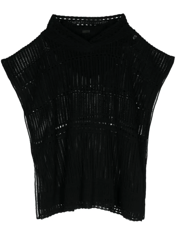 Givenchy Poncho De Crochê | Preto | FARFETCH BR