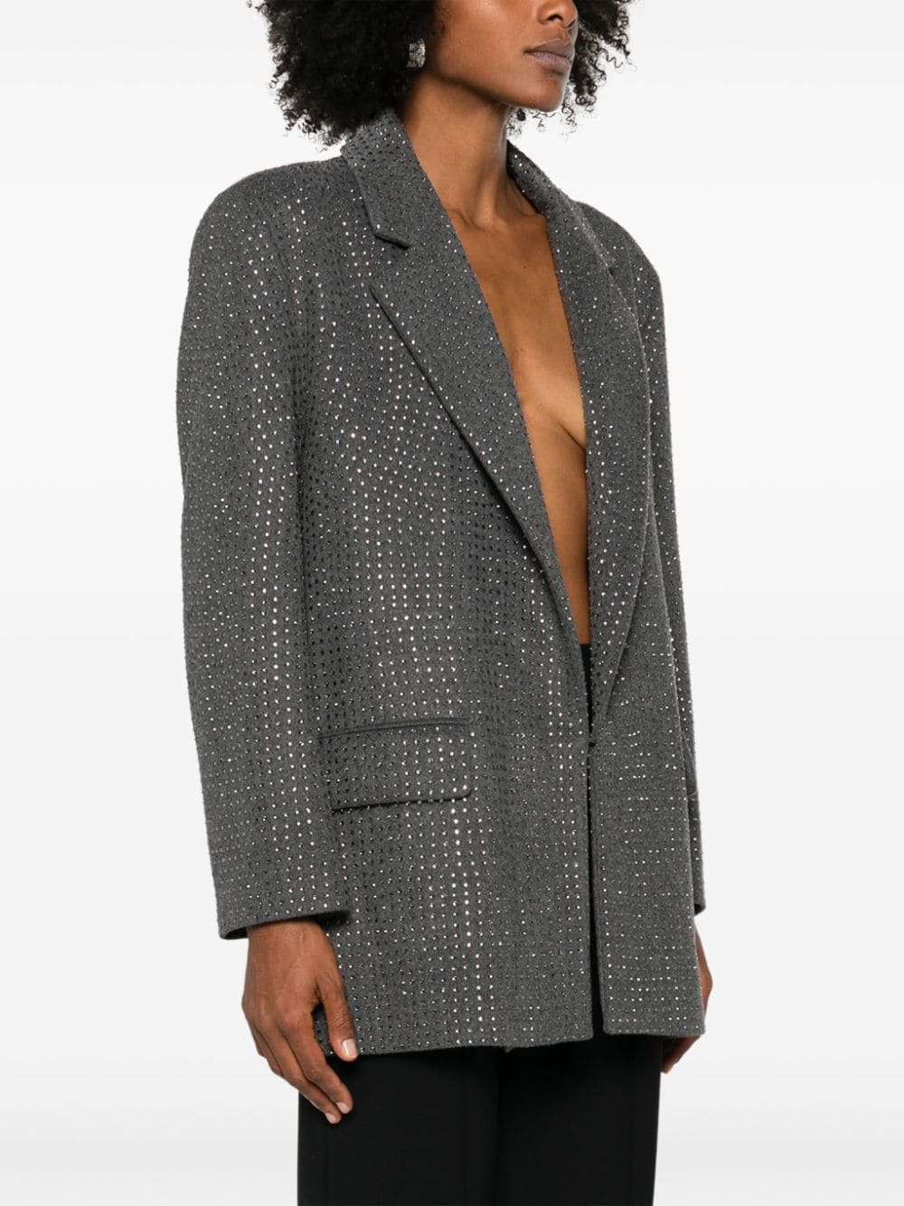 Shop Giuseppe Di Morabito Rhinestone-embellished Blazer In Grey