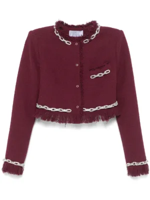 DSQUARED2 ビジュートリム クロップドジャケット | ホワイト | FARFETCH JP