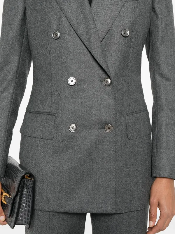 TOM FORD Mélange double-breasted Blazer | Grey | FARFETCH