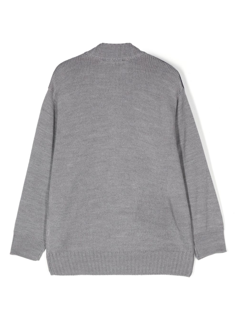 Shop Emporio Armani Logo-intarsia Zip-up Sweater In Grey