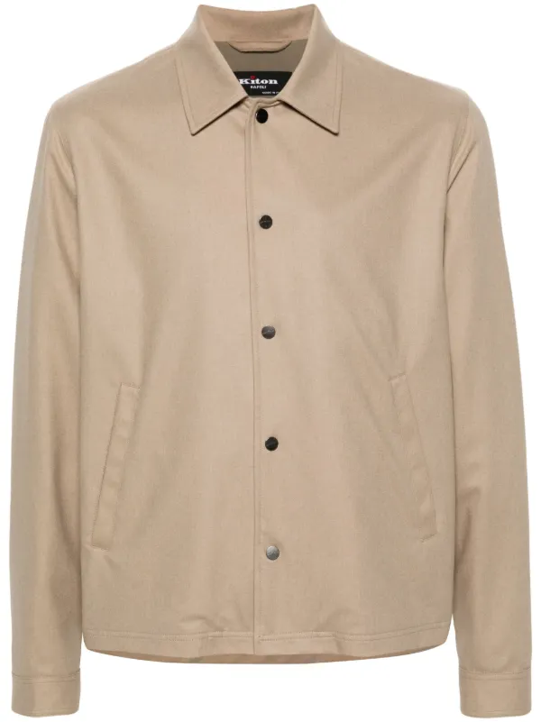 Kiton Logo-studs Jacket in Brown