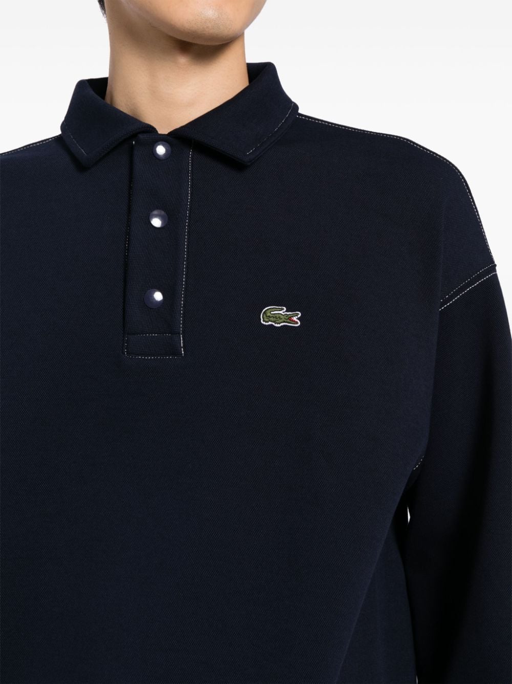 Shop Lacoste Loose Fit Polo Shirt In Blue