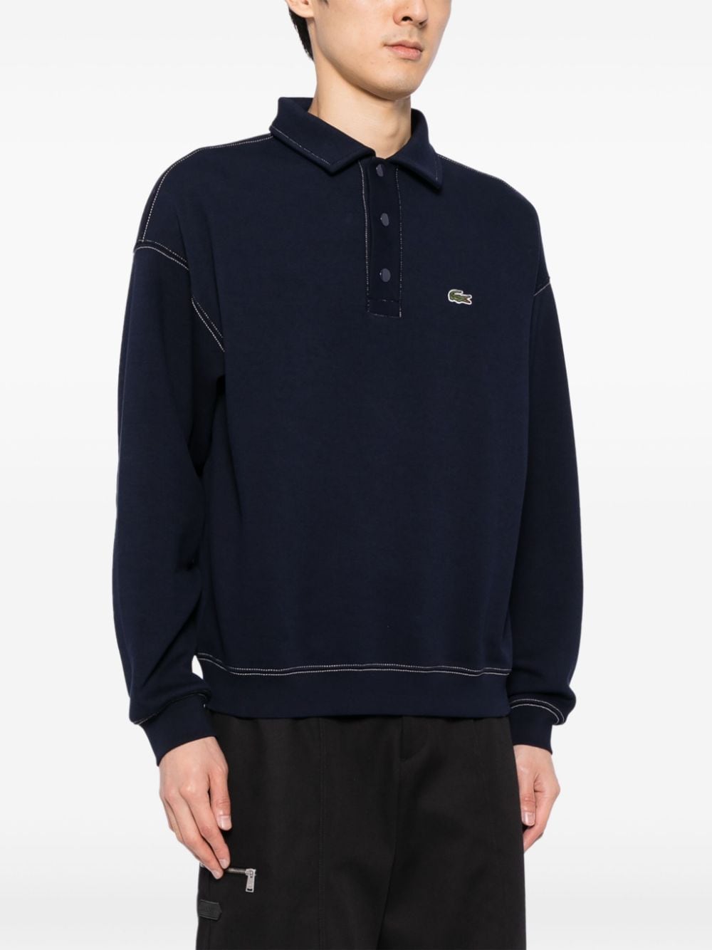 Shop Lacoste Loose Fit Polo Shirt In Blue