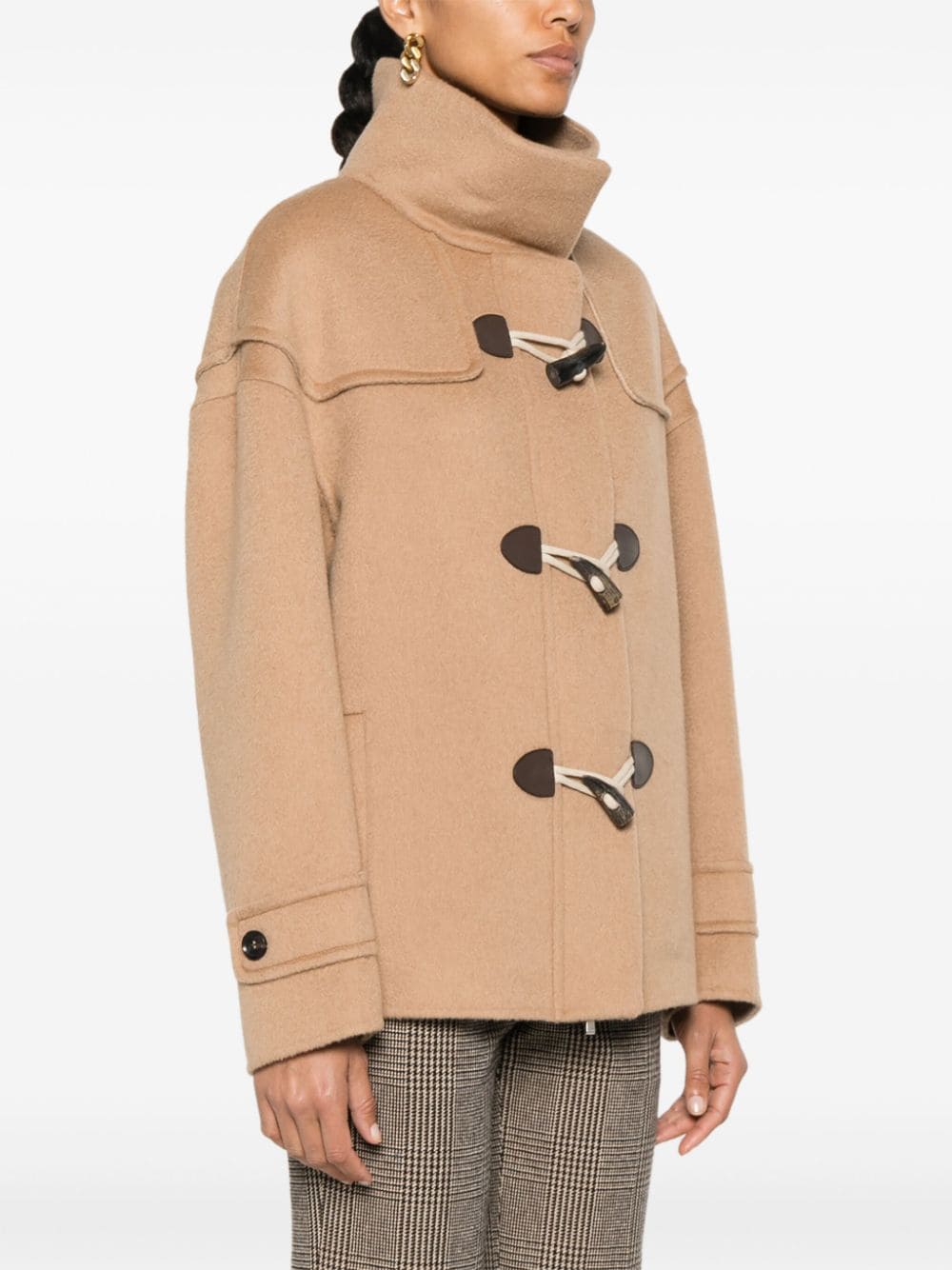 Shop Kiton Brushed Single-breasted Coat In Neutrals