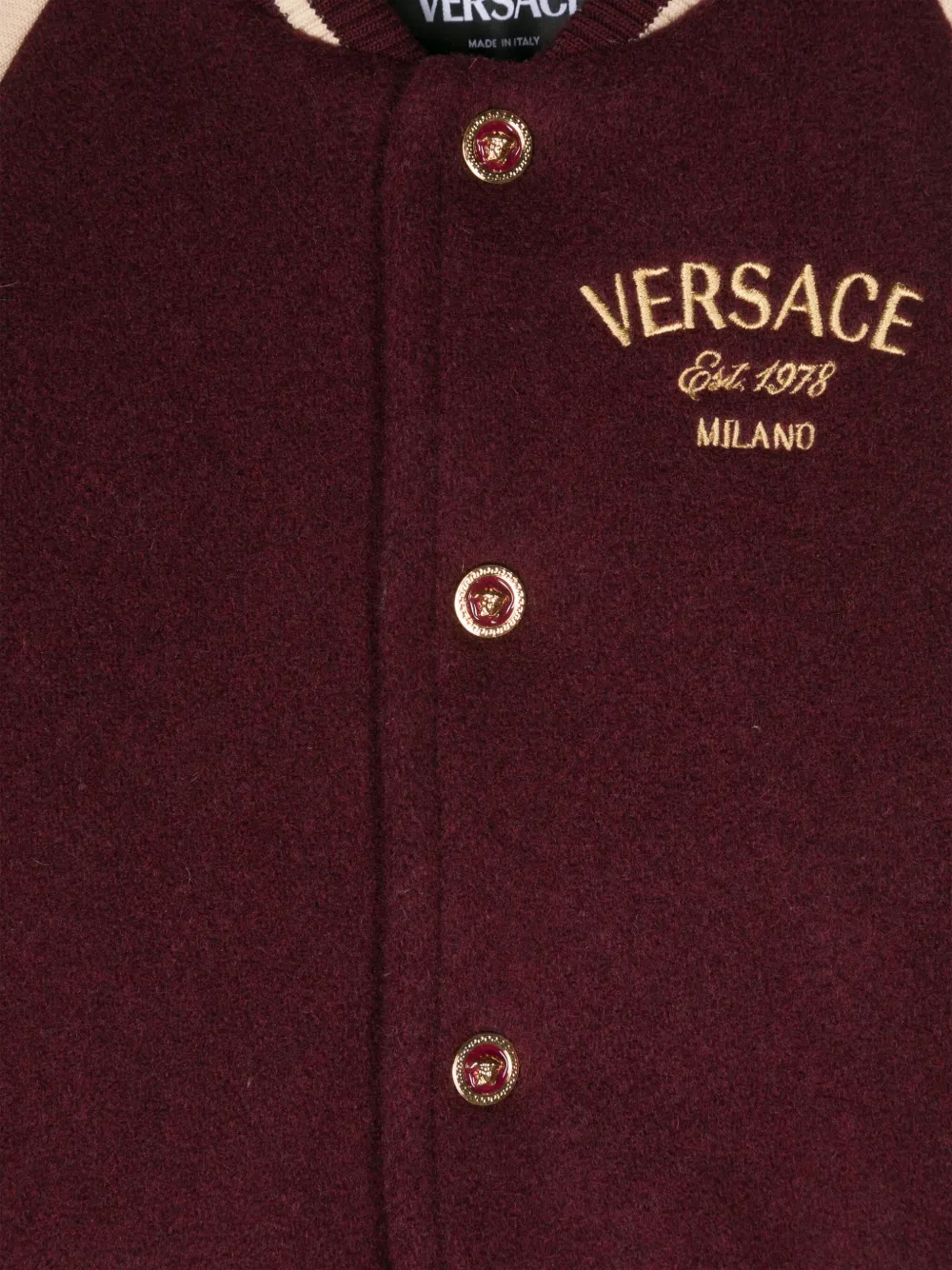 Versace Kids Bomberjack met geborduurd logo Rood