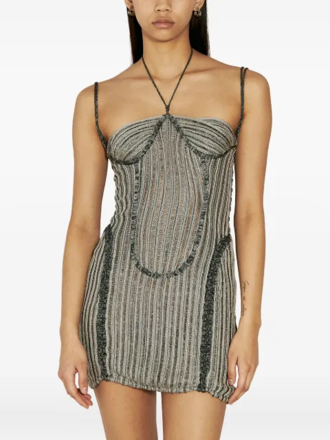 Isa Boulder Petal halterneck mini dress