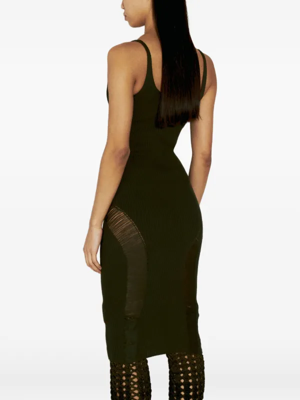 isa boulder cut out dress ISA BOULDER First Argyle cutout knitted maxi dress