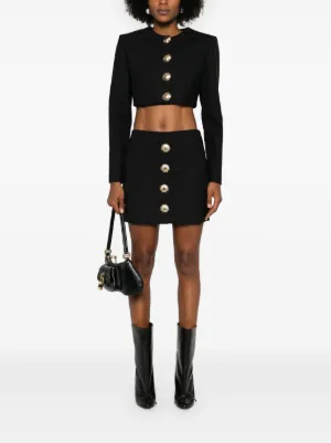 スカート Giuseppe Di Morabito Skirts Black rhinestone-embellished mesh miniskirt - women