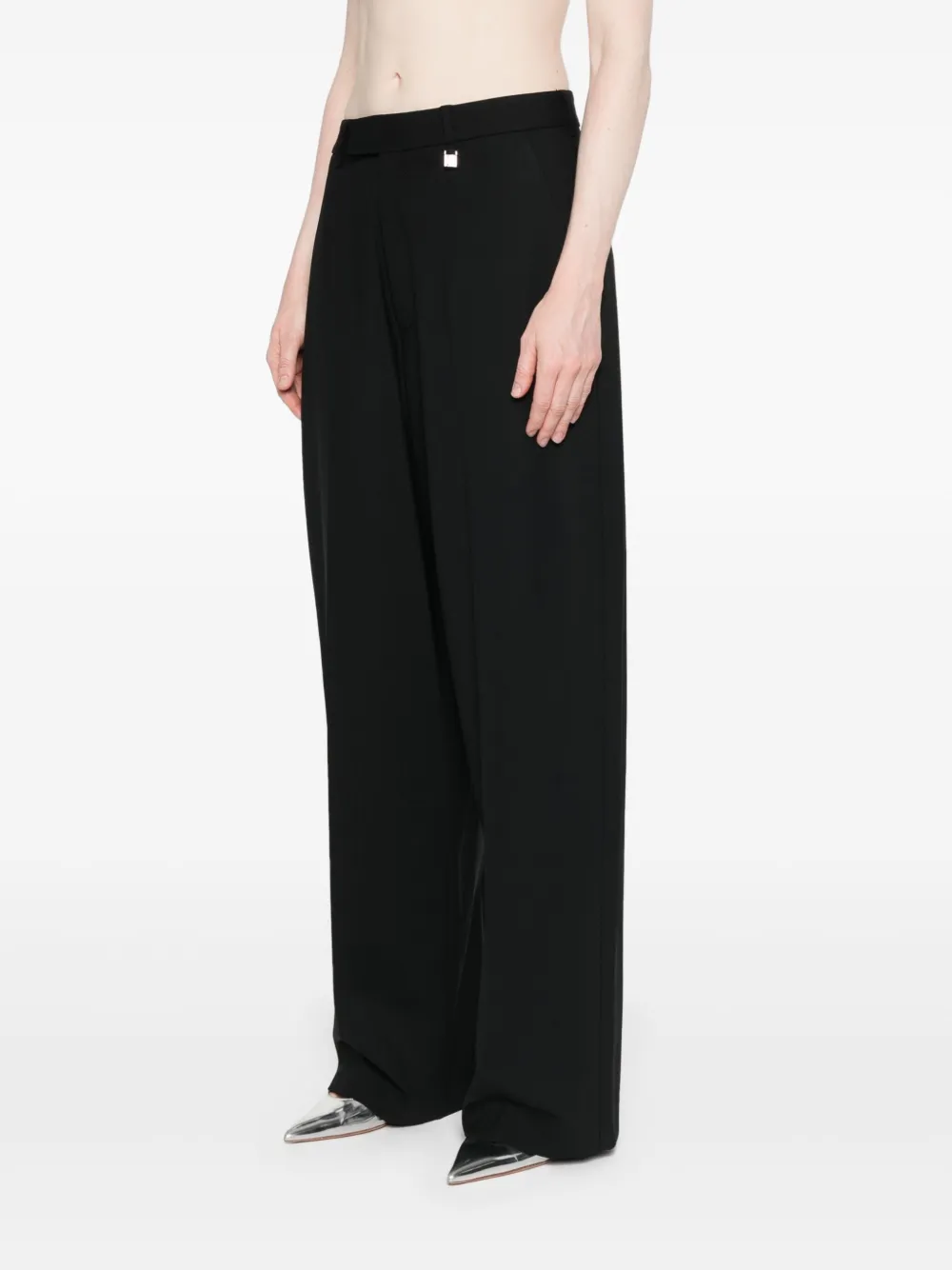 Giuseppe Di Morabito Wool Tailoring High Waist Straight Pants In Black