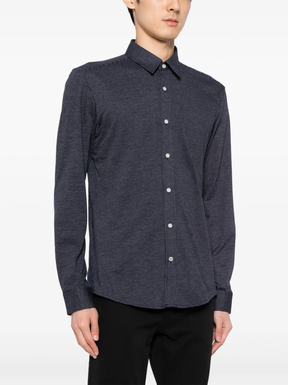 BOSS Jersey overhemd Blauw
